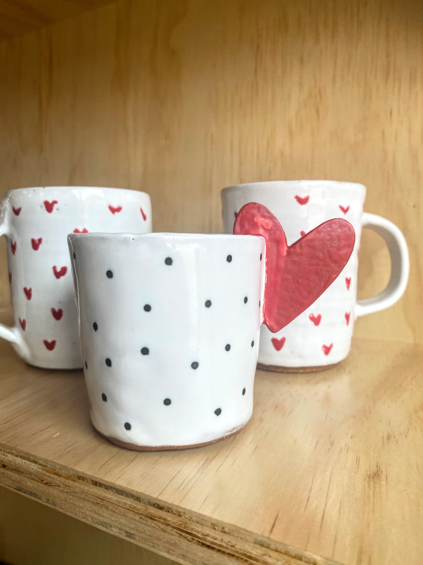 Hand Thrown Cup with Heart - Made in Stoughton!