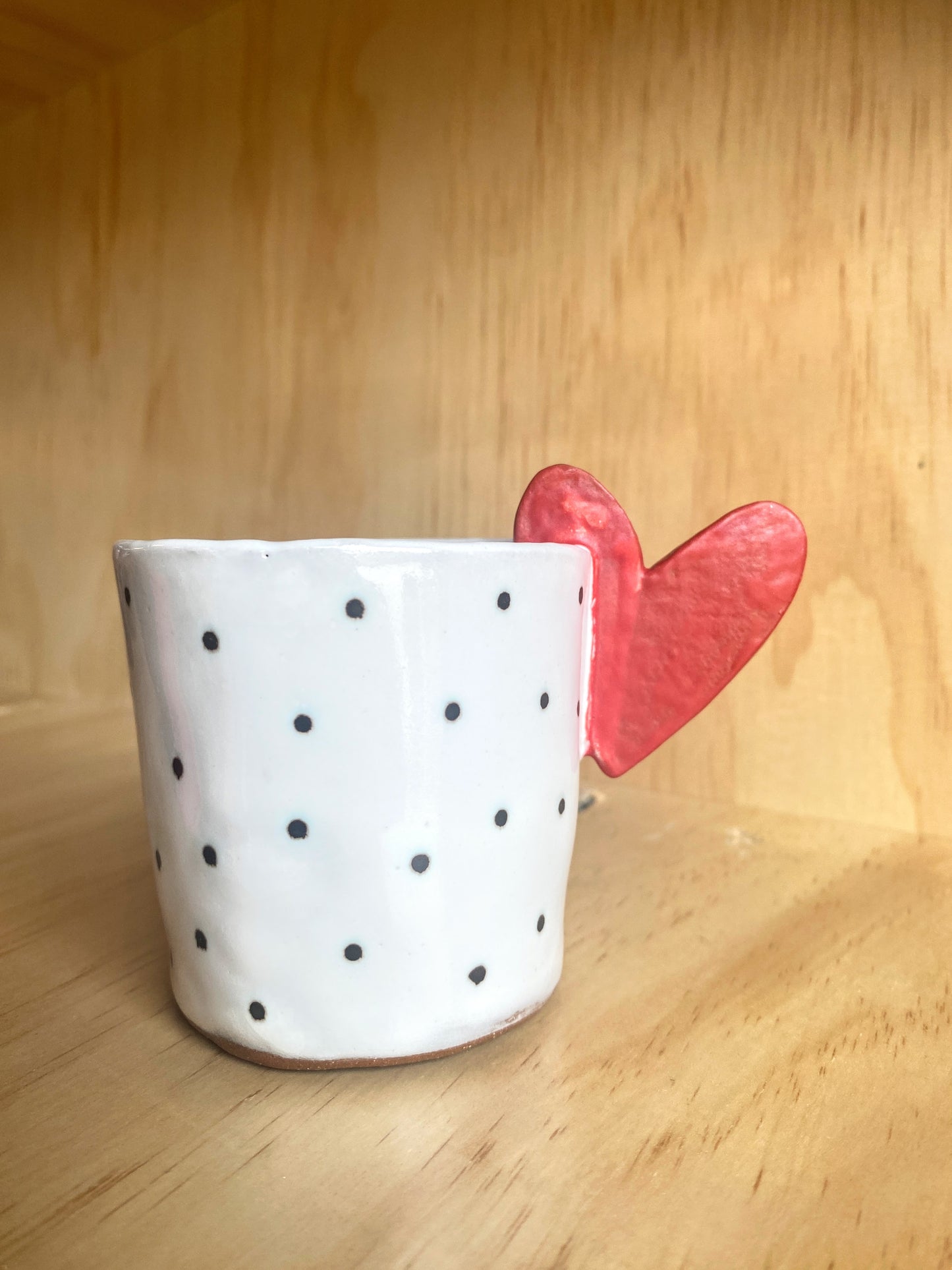 Hand Thrown Cup with Heart - Made in Stoughton!