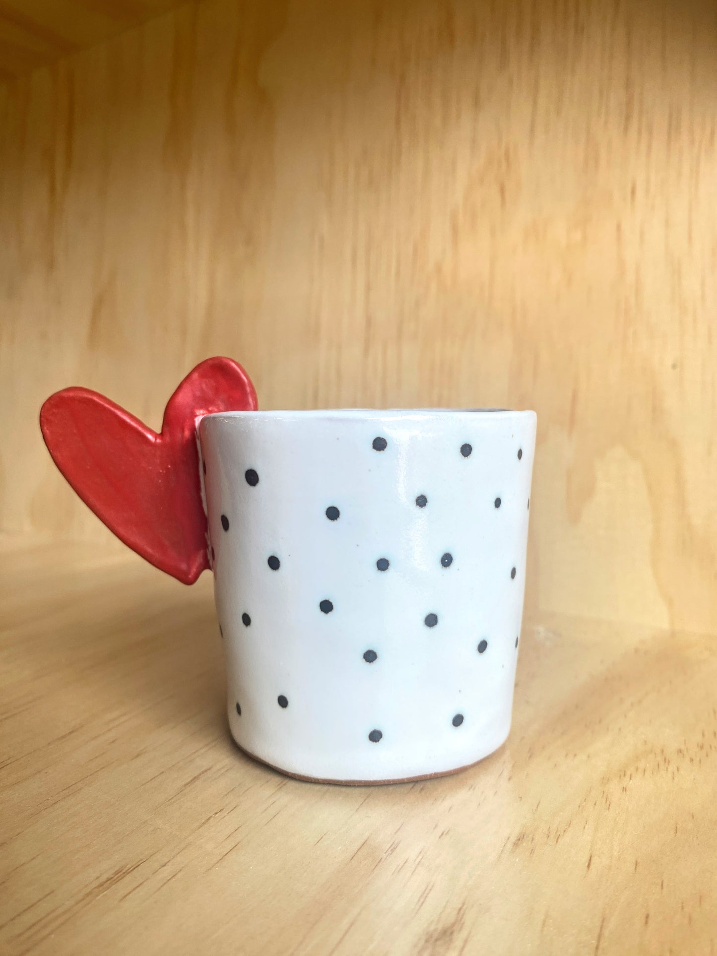 Hand Thrown Cup with Heart - Made in Stoughton!