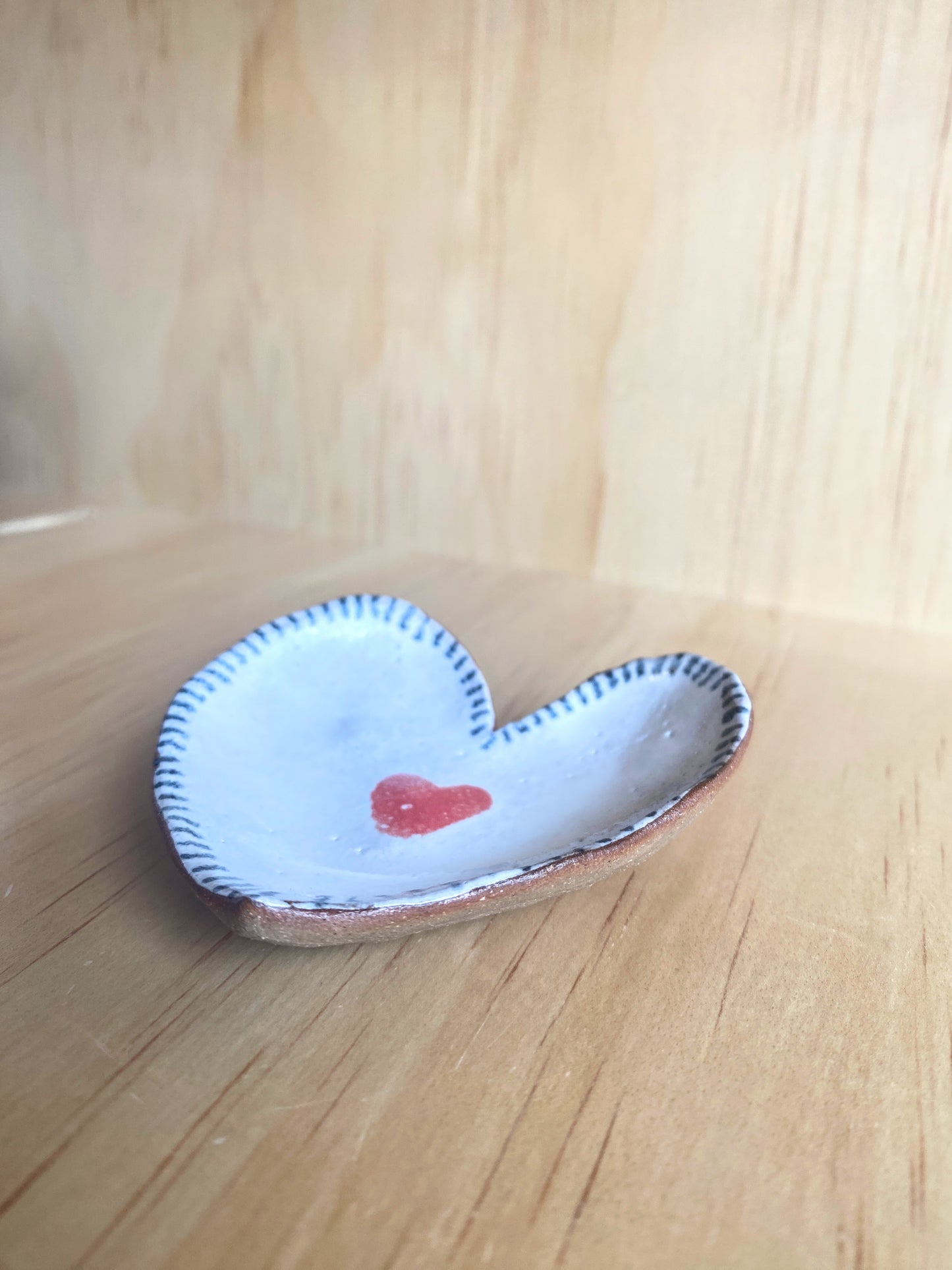 Handmade Ceramic Heart Ring Dish - Made in Stoughton!