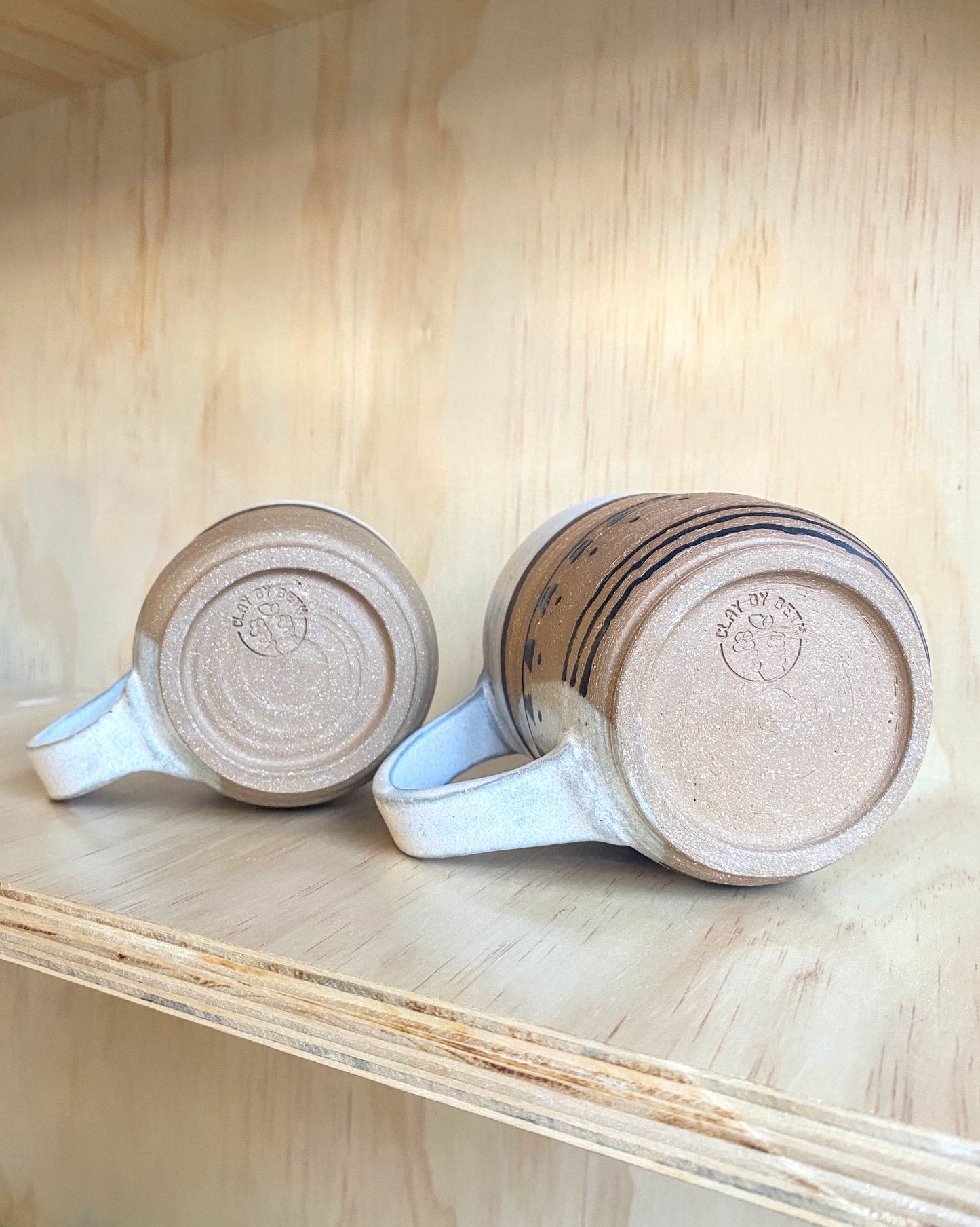 Hand Thrown Geometric Linework Mug - Made in Stoughton!