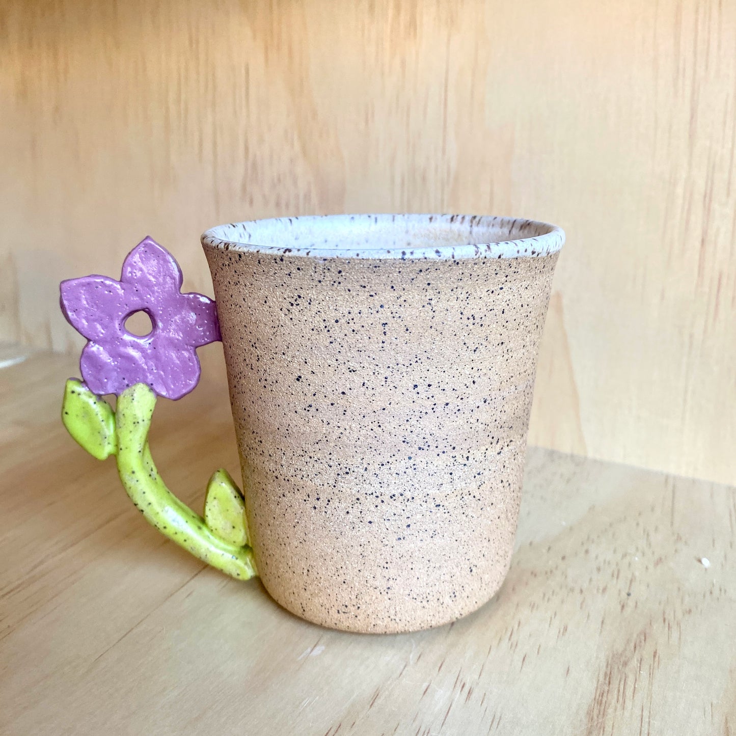 Hand-Thrown Flower Handle Mug - Made in Stoughton!