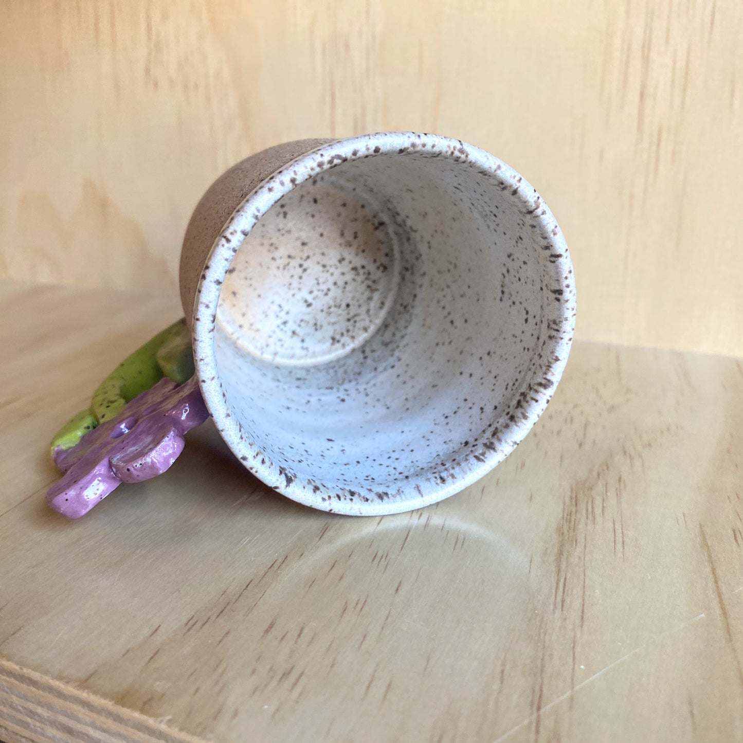 Hand-Thrown Flower Handle Mug - Made in Stoughton!