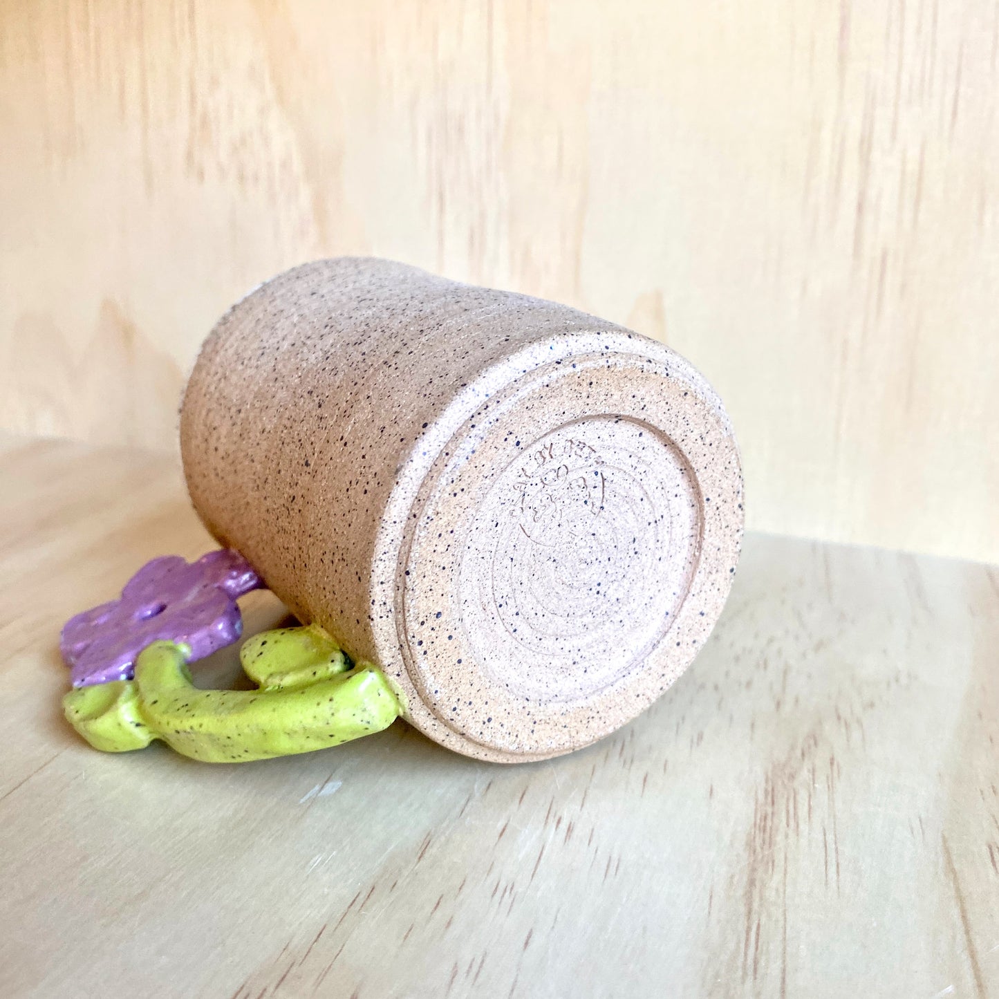 Hand-Thrown Flower Handle Mug - Made in Stoughton!