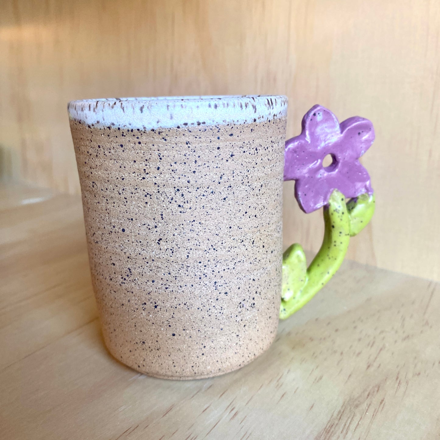 Hand-Thrown Flower Handle Mug - Made in Stoughton!