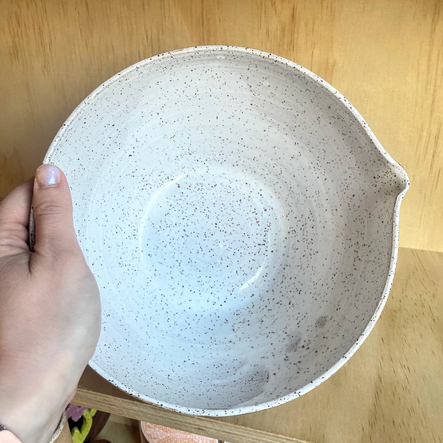 Hand-Thrown Mixing Bowl with Daisies - Made in Stoughton!