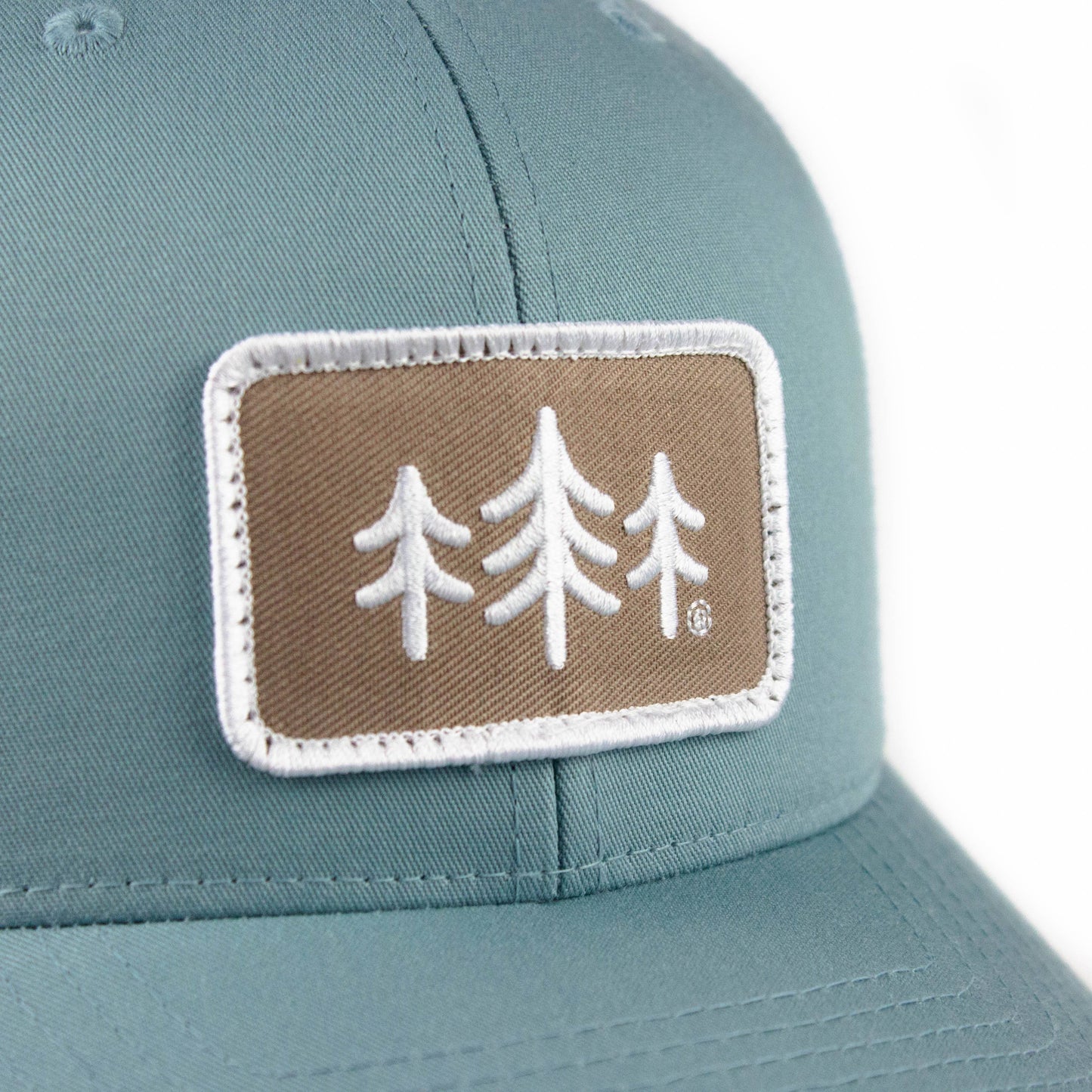 Dusty Blue Pine Tree Patch Trucker Hat with Mesh Back