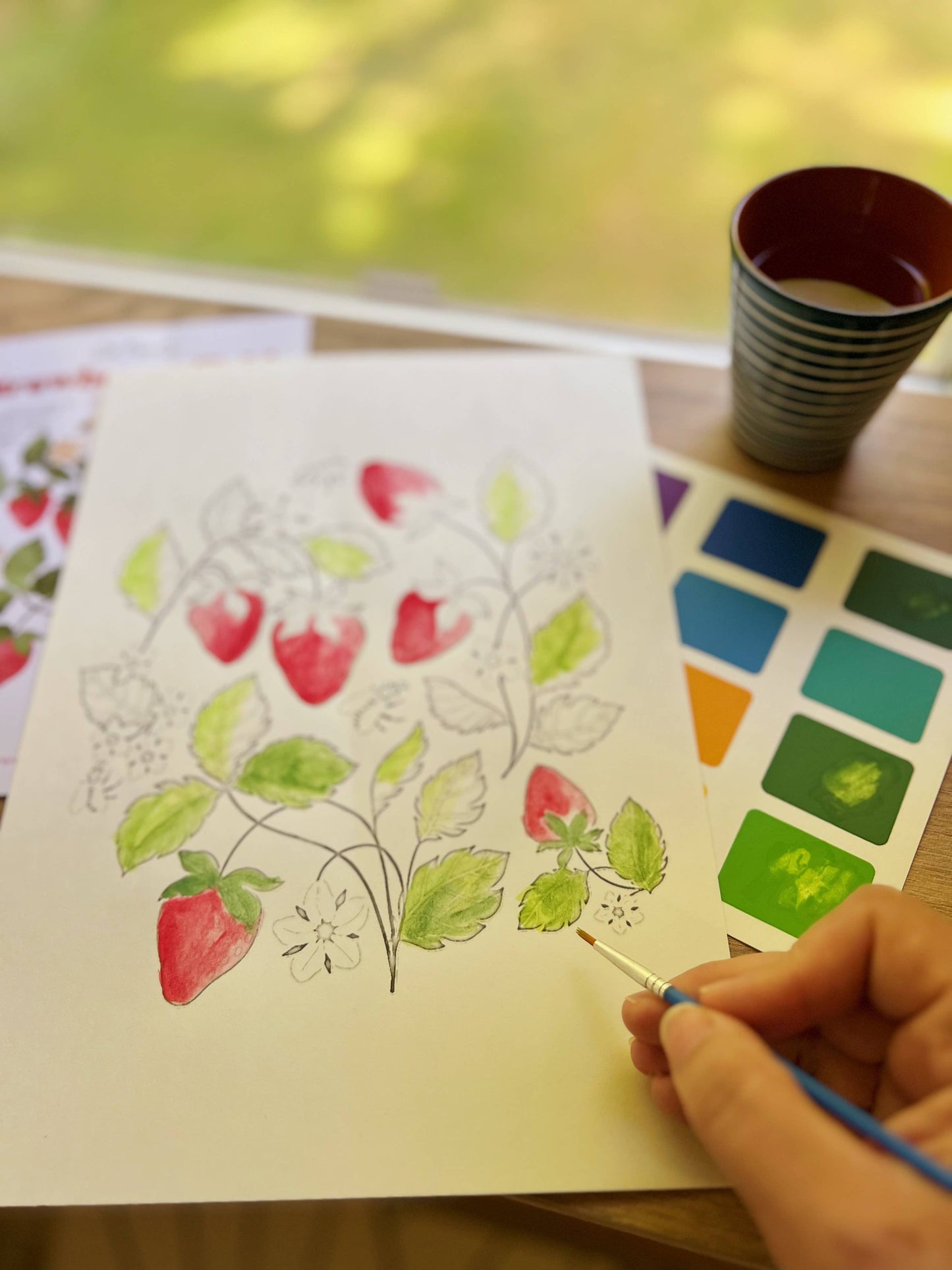 Strawberry Fields Watercolor Painting Kit (Beginner Friendly)