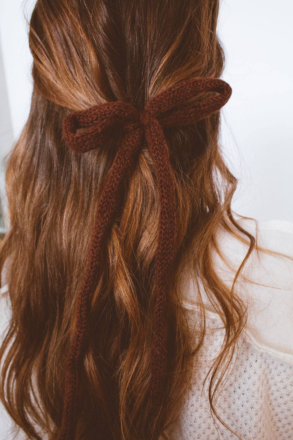Knit Long Bow Clip - Multiple Colors
