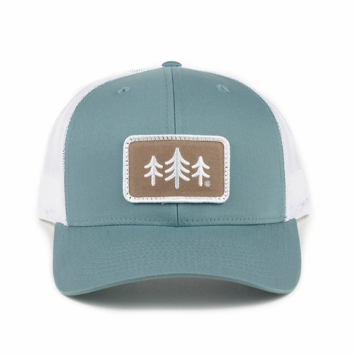 Dusty Blue Pine Tree Patch Trucker Hat with Mesh Back
