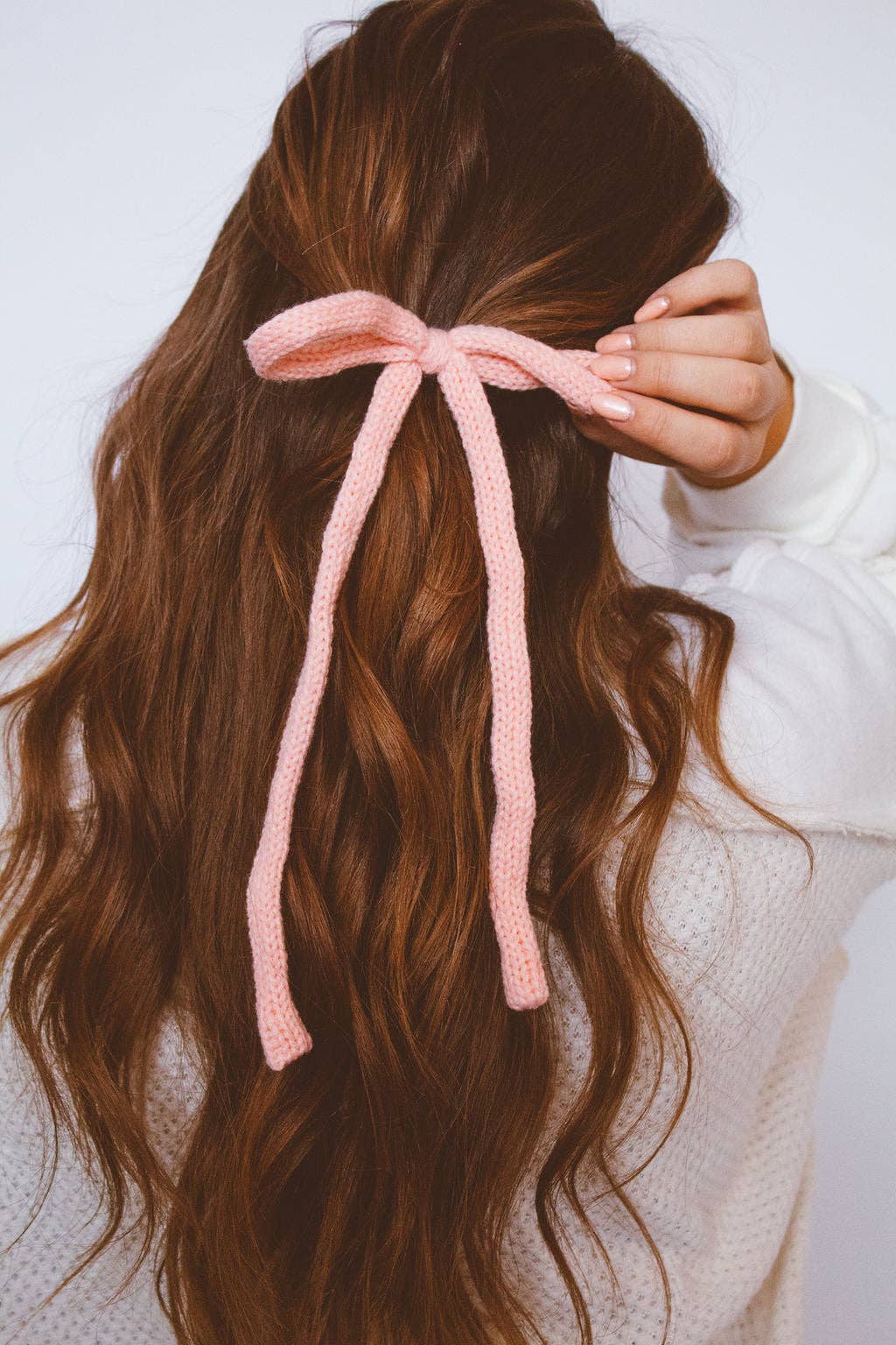 Knit Long Bow Clip - Multiple Colors