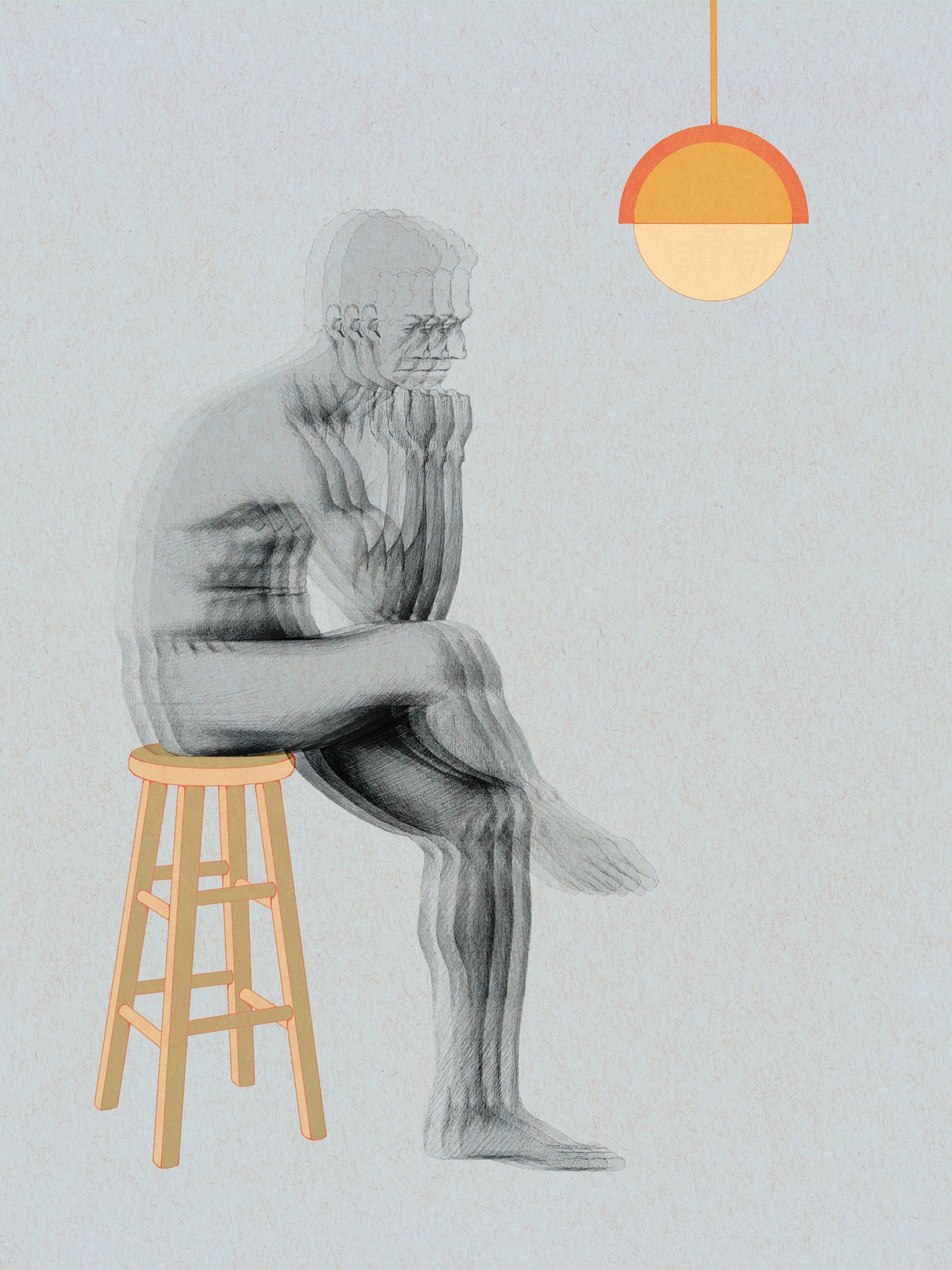 Pensive Figure Giclee Print by Stephanie Browne - 5x7 or 11x14