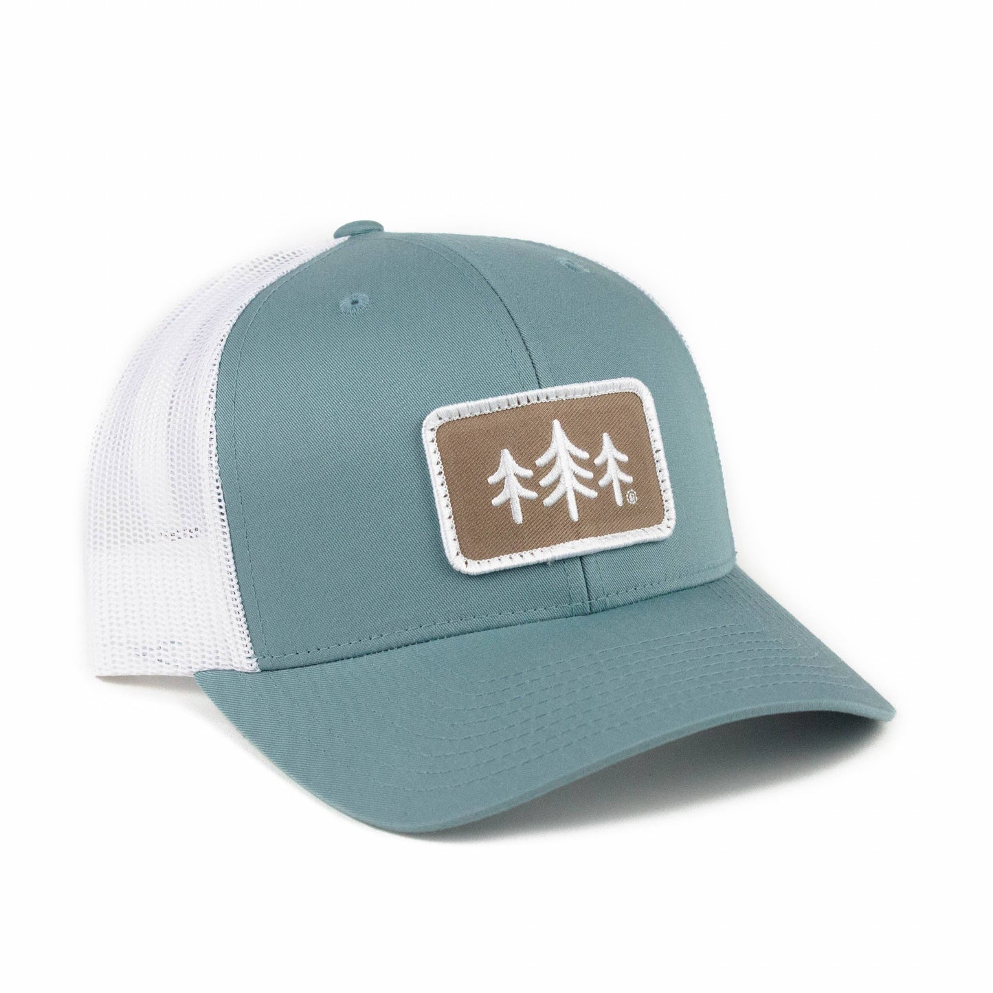 Dusty Blue Pine Tree Patch Trucker Hat with Mesh Back