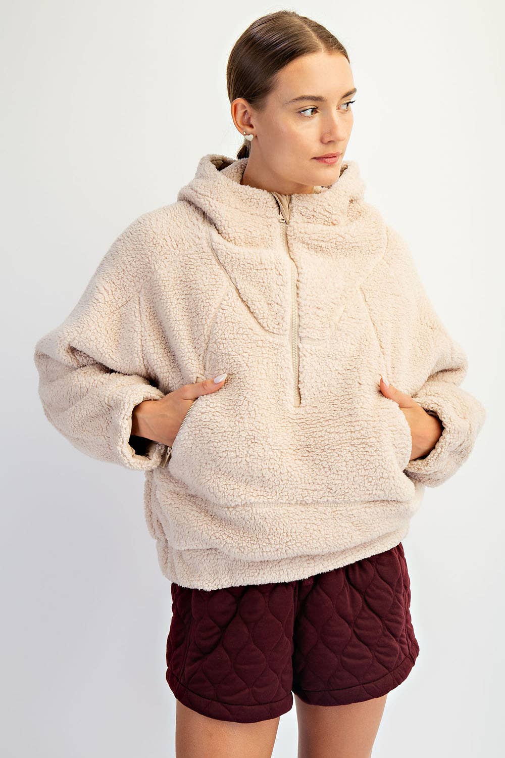 Ultra-Plush Sherpa Quarter-Zip Hoodie
