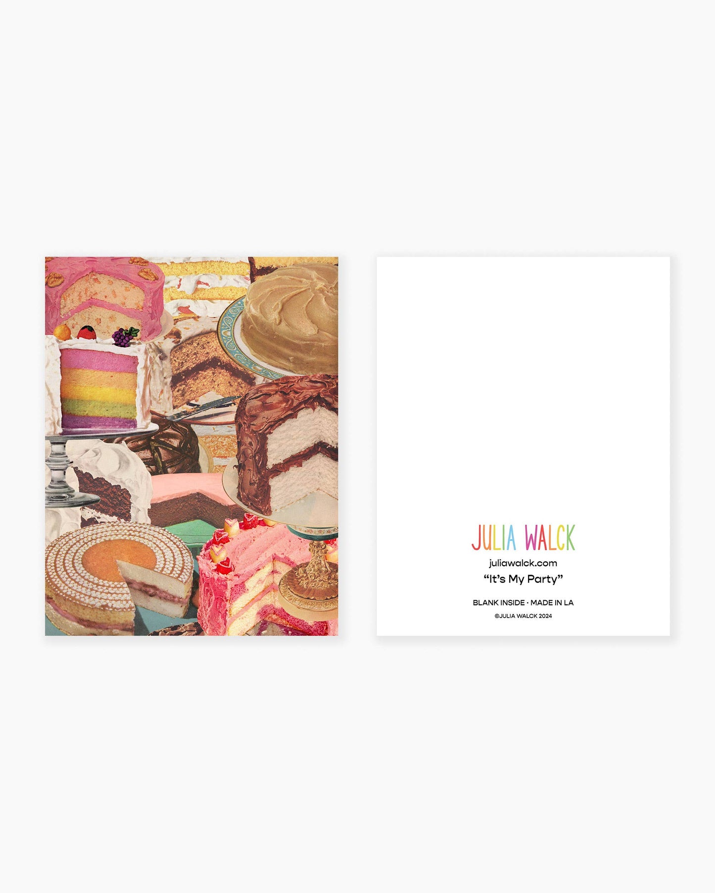 "It's My Party" Vintage Cake Collage Birthday Greeting Card