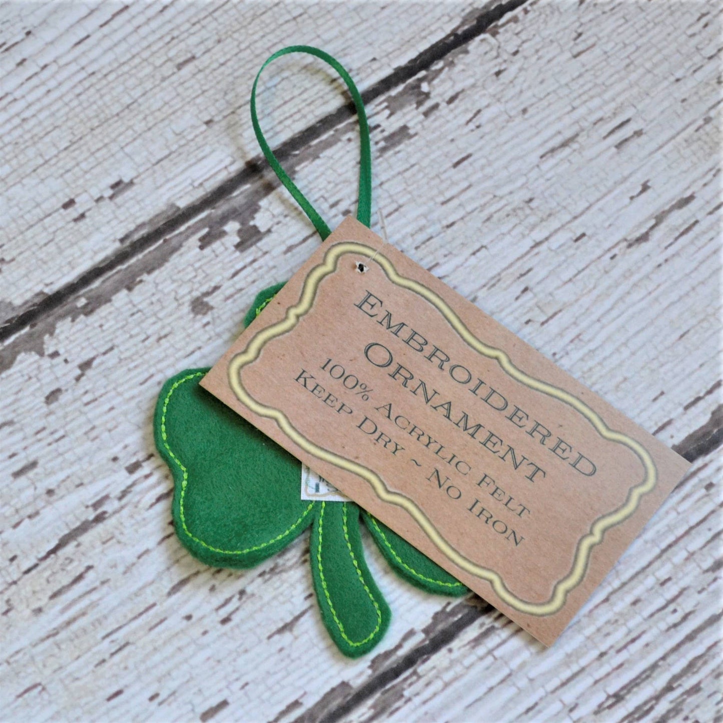 Embroidered Felt Pickle Holiday Ornament