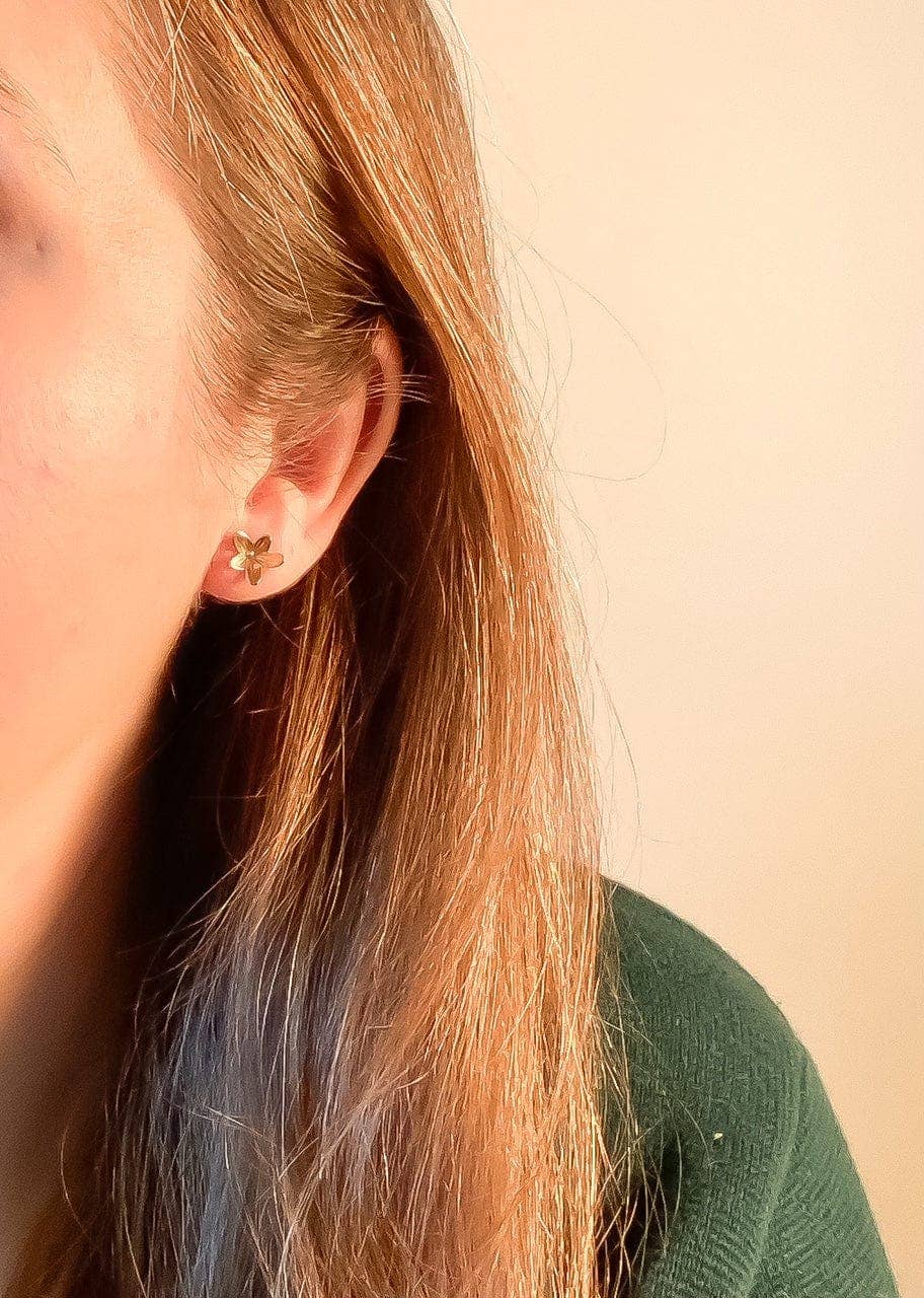 Reclaimed Vintage Brass Buttercup Studs