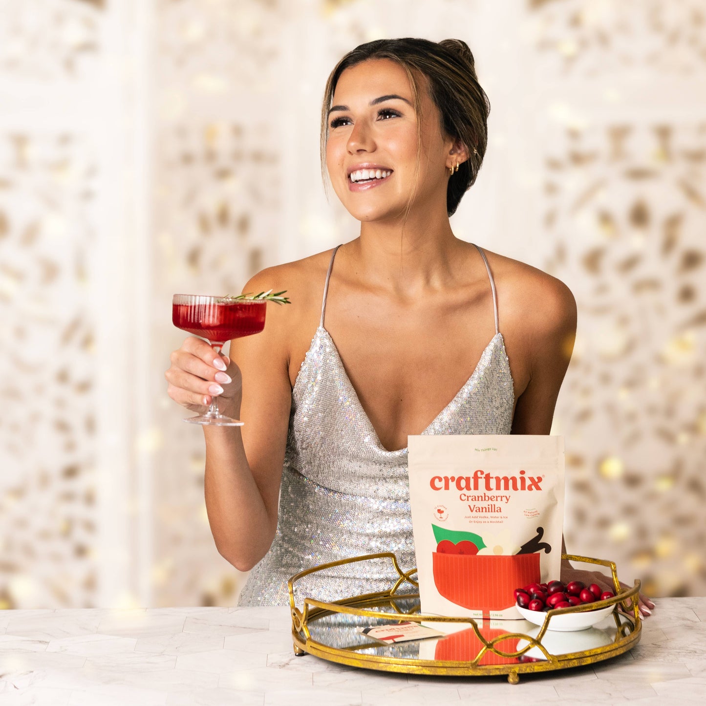 Cranberry Vanilla Single-Serving Cocktail or Mocktail Mixer