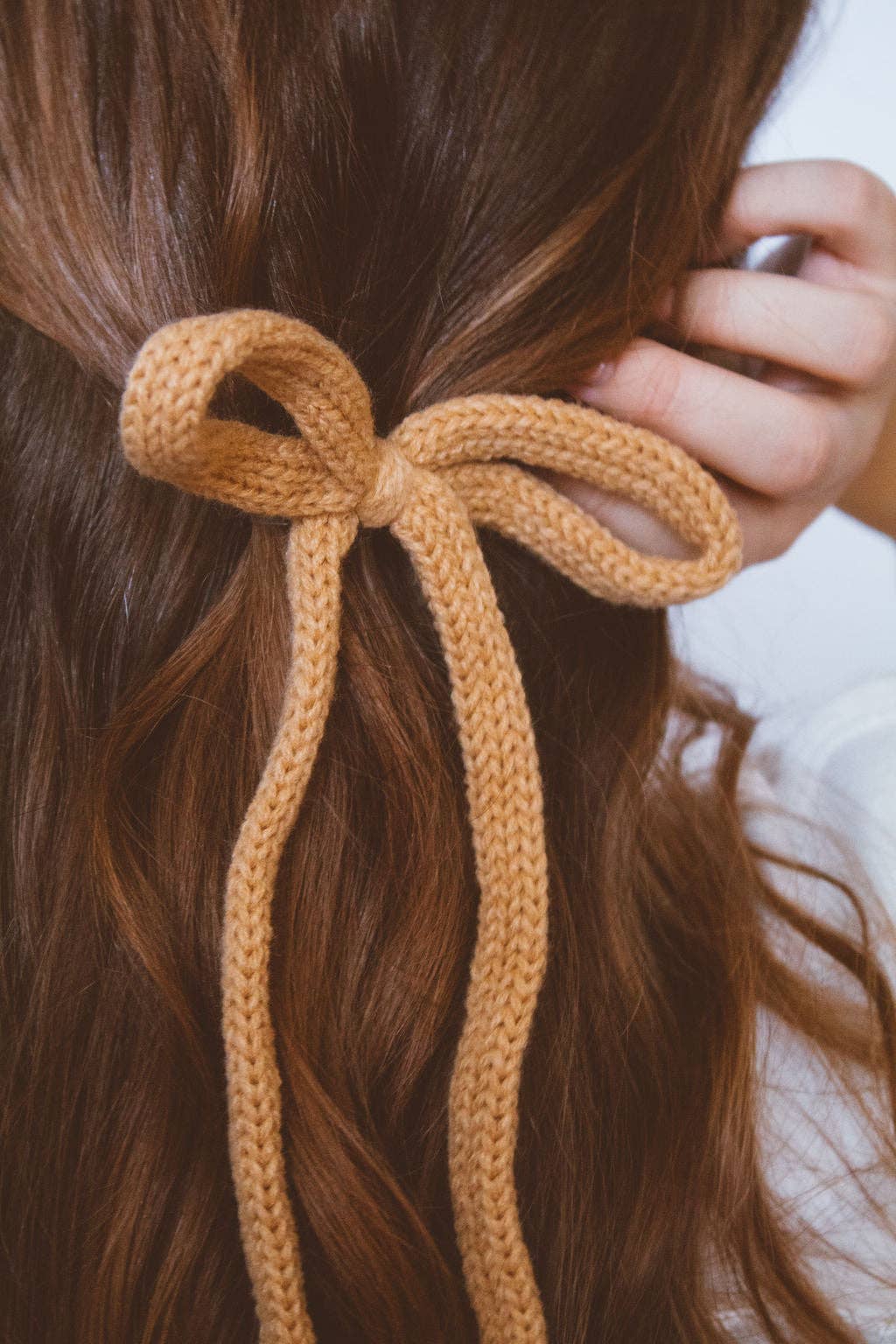 Knit Long Bow Clip - Multiple Colors