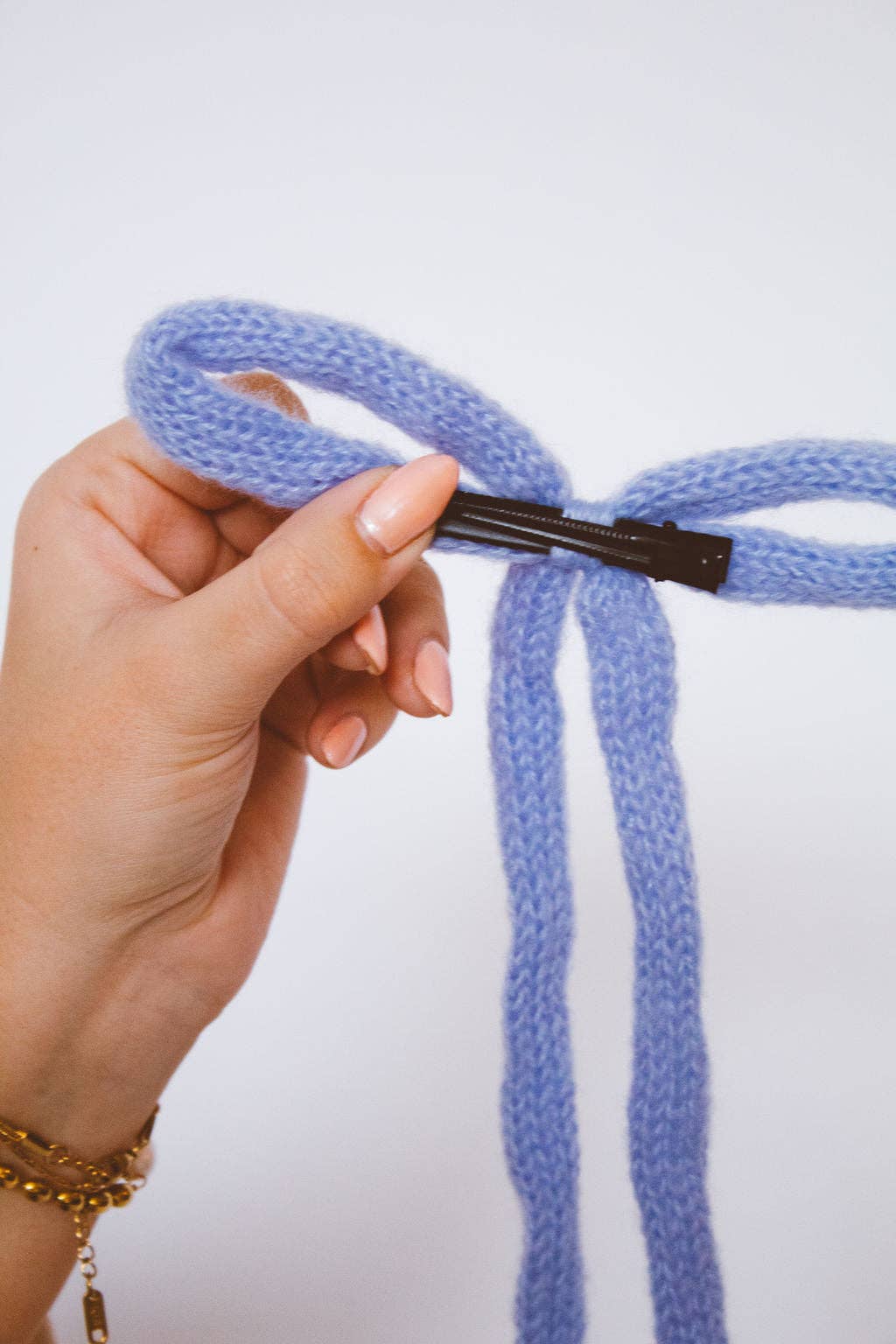 Knit Long Bow Clip - Multiple Colors