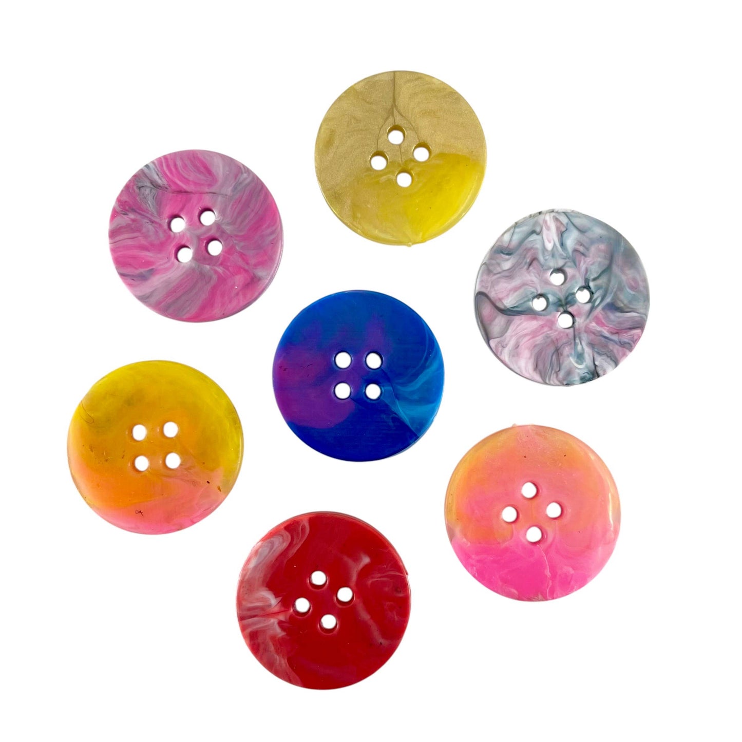 Hand-Recycled Colorful Plastic Buttons