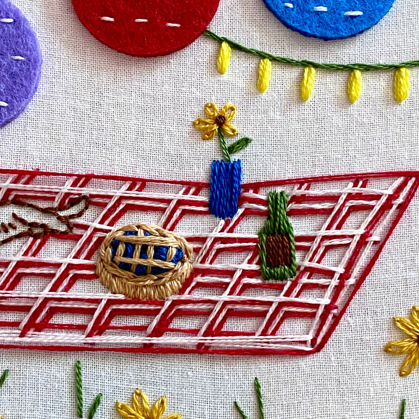 "Purrfect Picnic" Cat Craft DIY Embroidery Kit