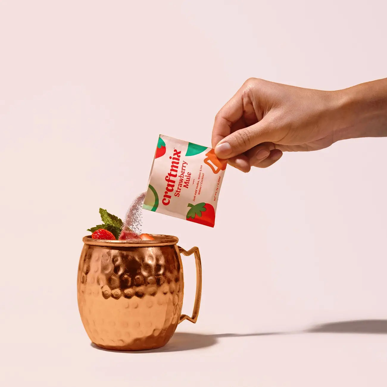 Strawberry Mule Single-Serving Cocktail or Mocktail Mixer
