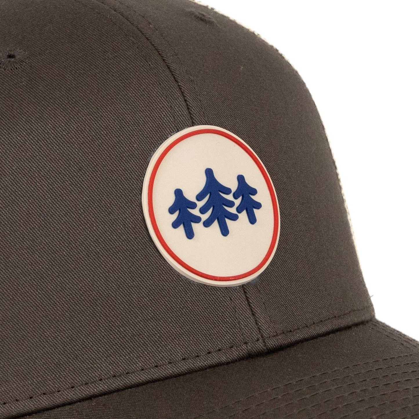 Chocolate Brown Pine Tree Patch Trucker Hat with Mesh Back