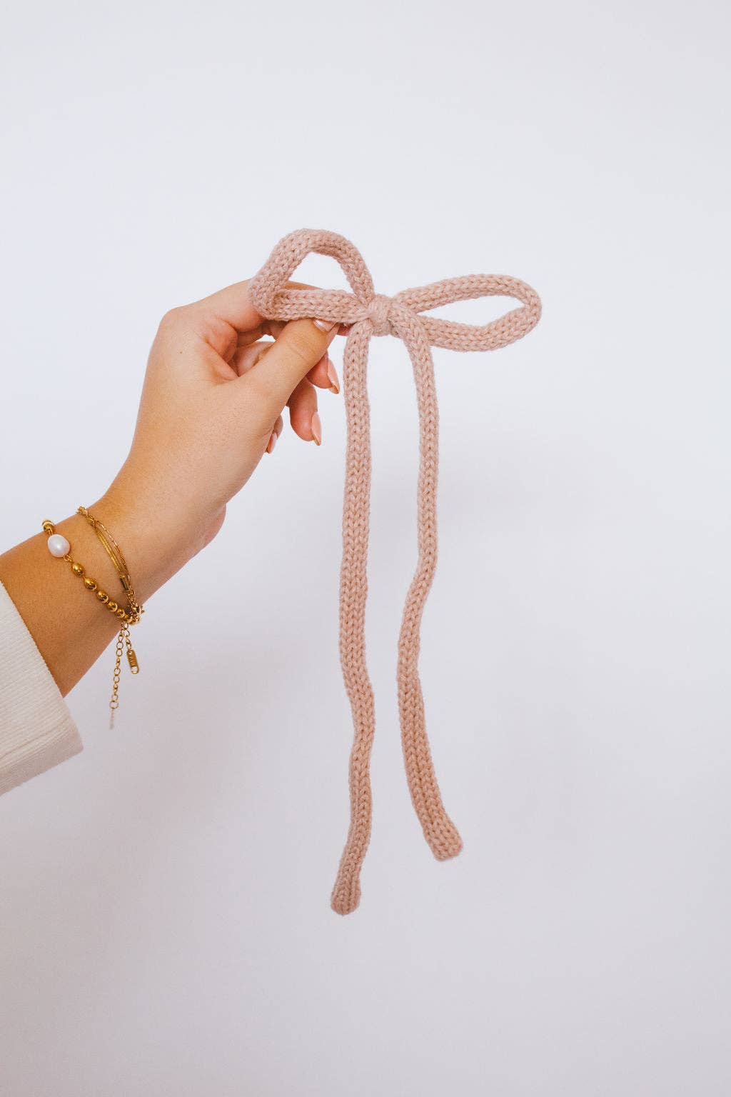 Knit Long Bow Clip - Multiple Colors
