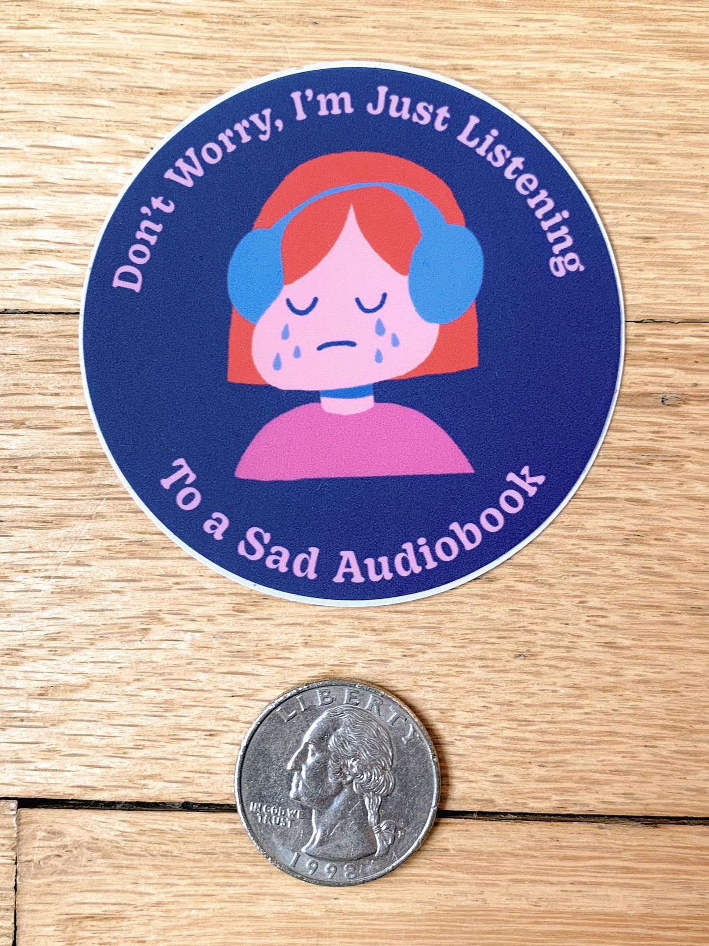 Sad Audiobook Sticker by Stoughton-Raised Artist Chandler Hougan