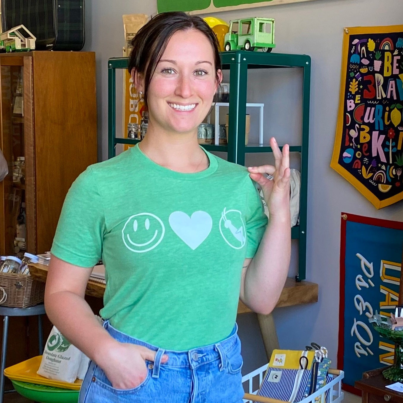 Smiley, Heart, Grasshopper Unisex T-Shirt