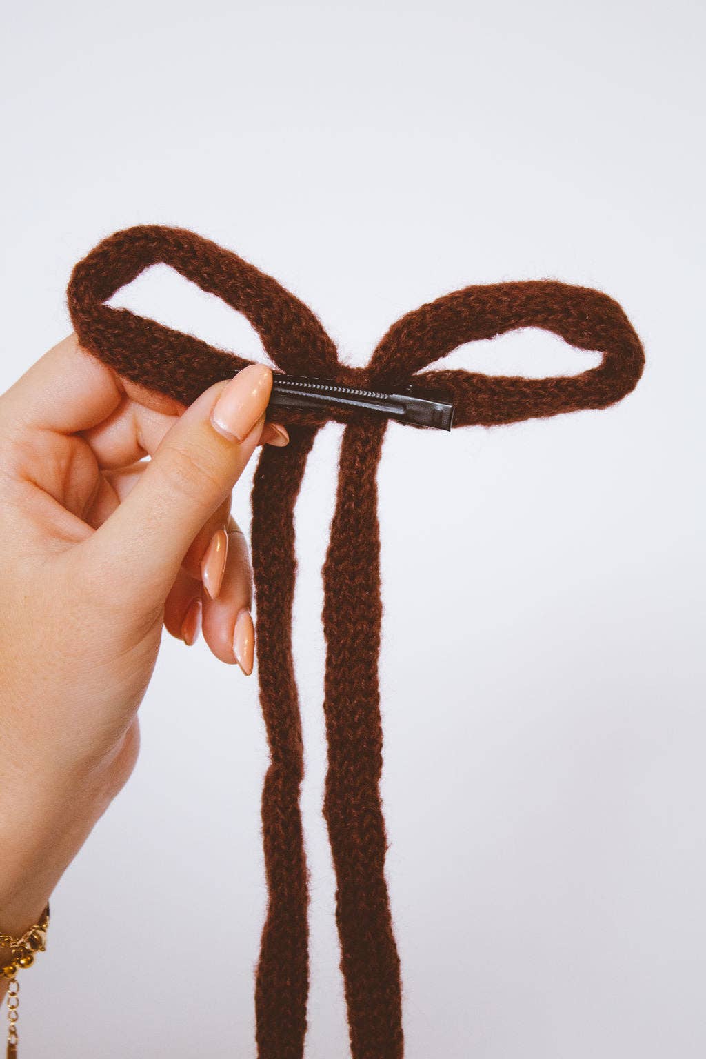 Knit Long Bow Clip  - Multiple Colors