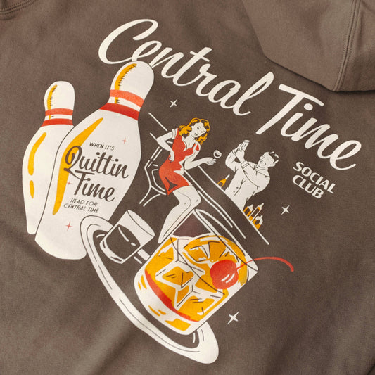 The Central Time Social Club Bowling Souvenir Hoodie - Walnut Brown