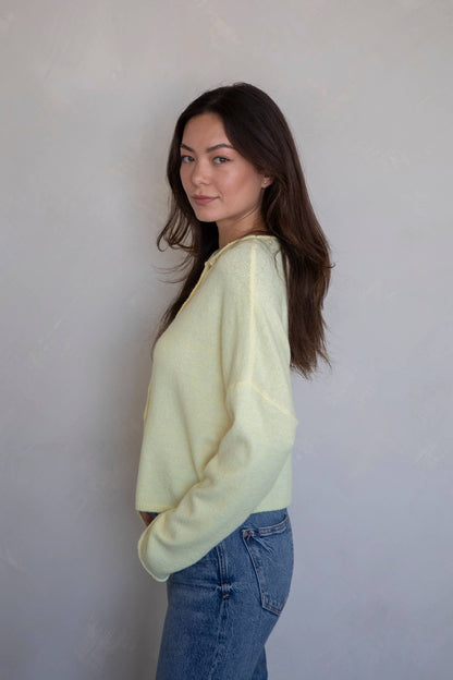 Lightweight Cozy Piper Cardigan by Things Between - Butter Yellow