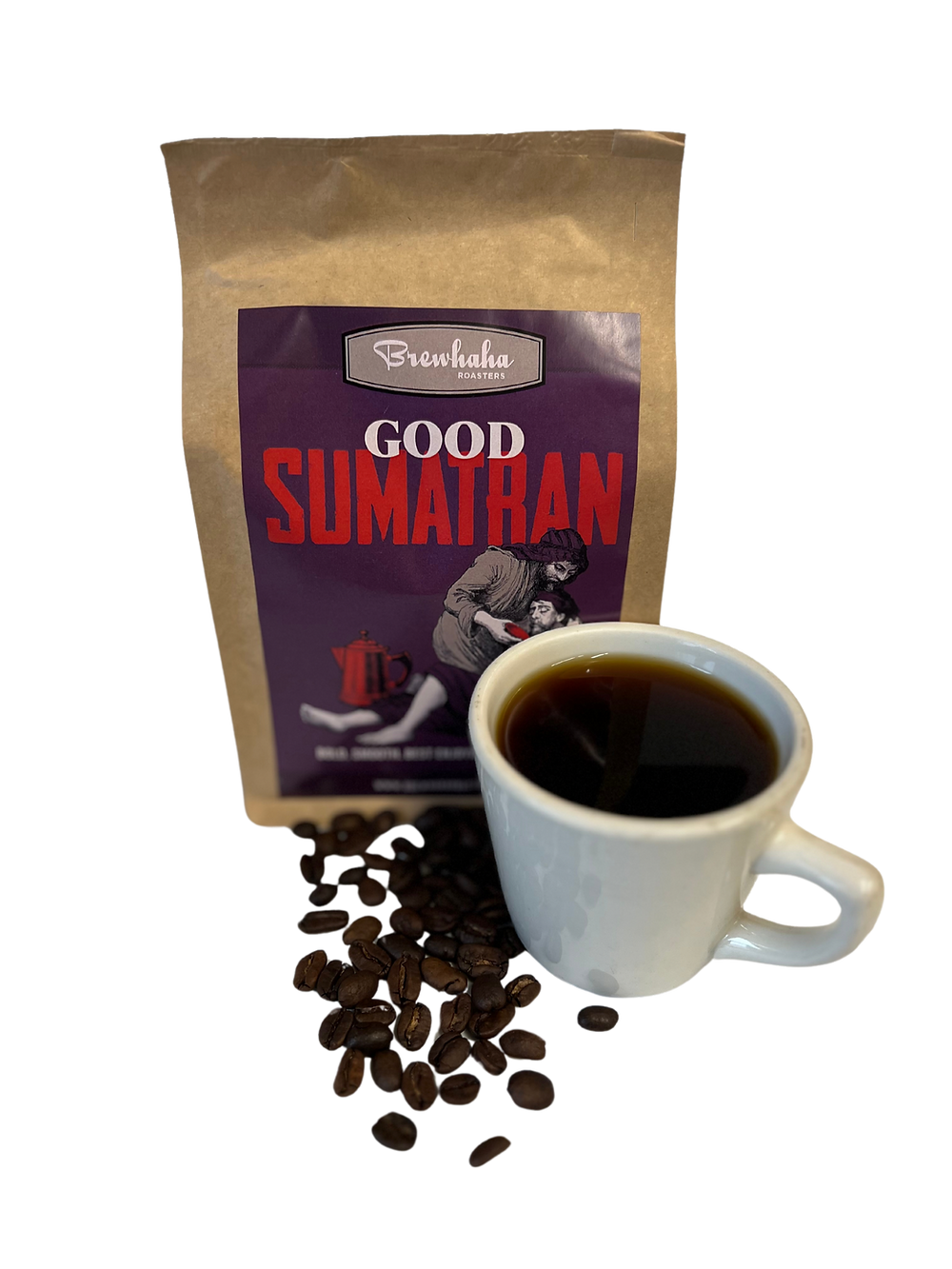Brewhaha Roasters' Good Sumatran Dark Roast Coffee - 12oz bag