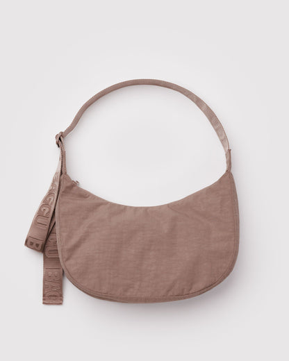 BAGGU Medium Nylon Crescent Bag in Toasted Almond
