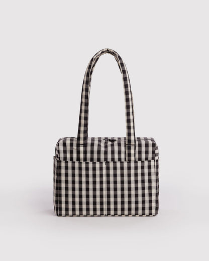 BAGGU Everyday Cloud Bag in Black And Cream Gingham