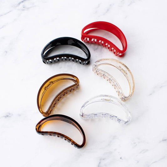 Bean-Shaped Large Glossy Claw Hair Clip