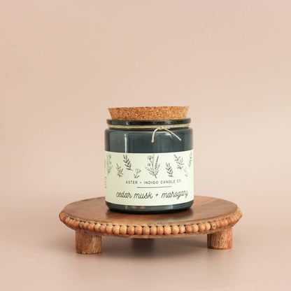 "Cedar Musk + Mahogany" 12oz Soy Candle