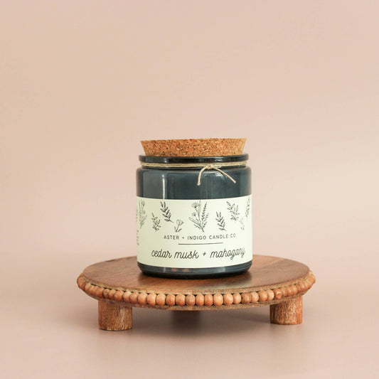 "Cedar Musk + Mahogany" 12oz Soy Candle