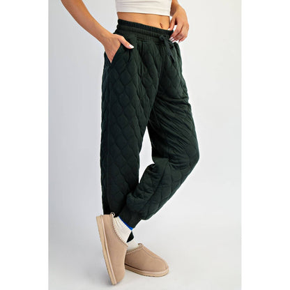 Quilted Jogger Lounge Pant - Dark Cherry