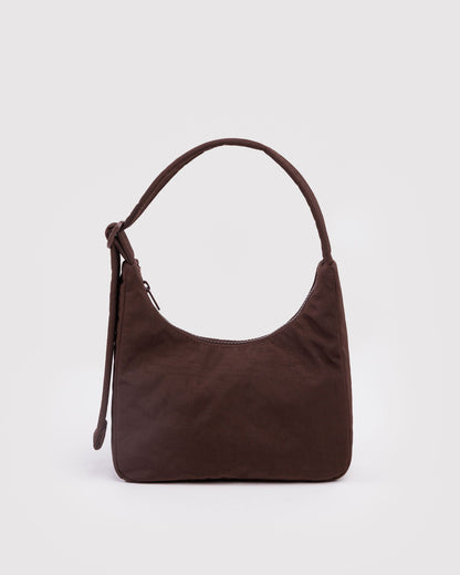 BAGGU Mini Nylon Shoulder Bag in Coffee