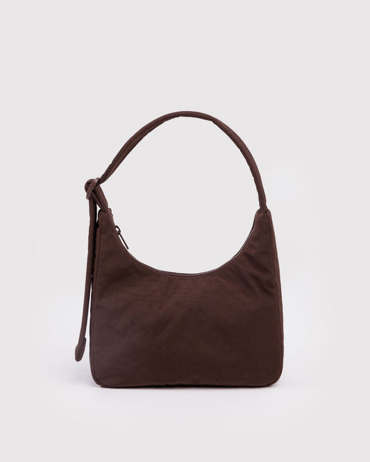 BAGGU Mini Nylon Shoulder Bag in Coffee