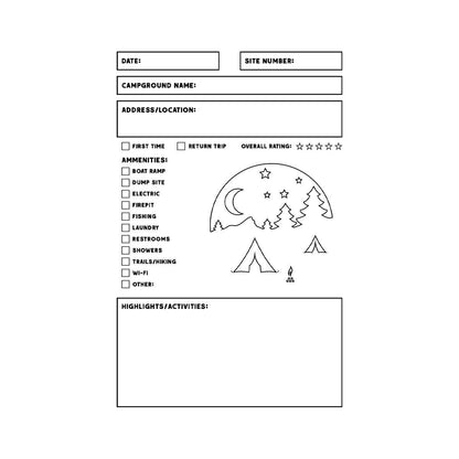 Camping Experience Passport / Logbook - Two 20-Page Books