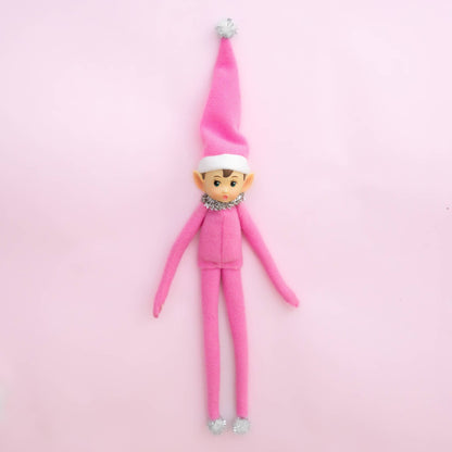 Posable Elf Ornament - Merry Mable (Pink)
