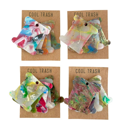 Hand-Recycled Plastic Embroidery Floss Bobbins: Pack of 5