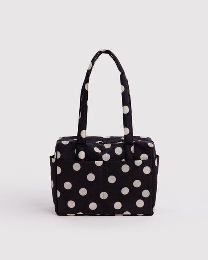 BAGGU Everyday Cloud Bag in Black And Cream Polka Dot