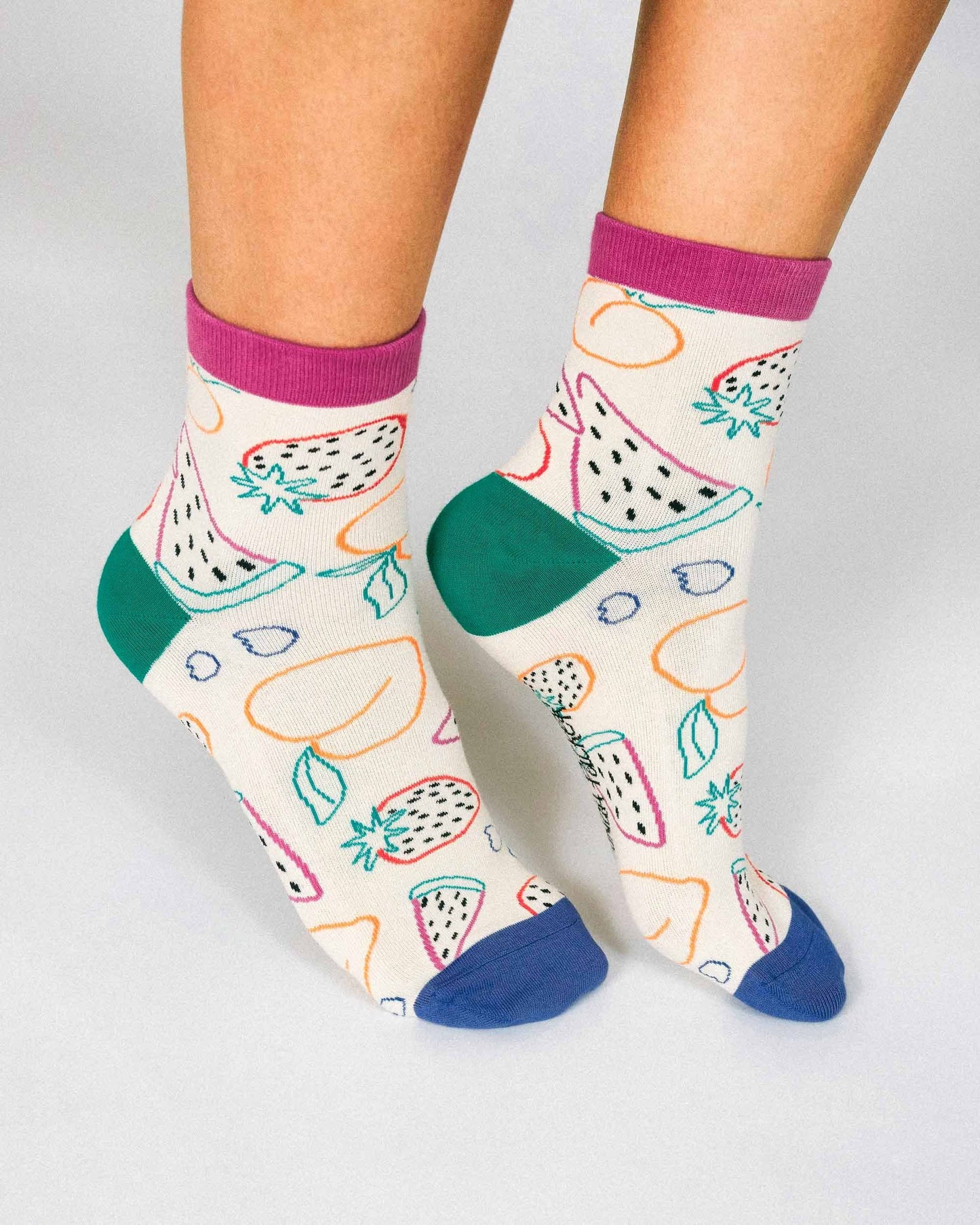 Favorite Fruits Knit Ankle Sock by Hannah Packer (Women's Sizing)