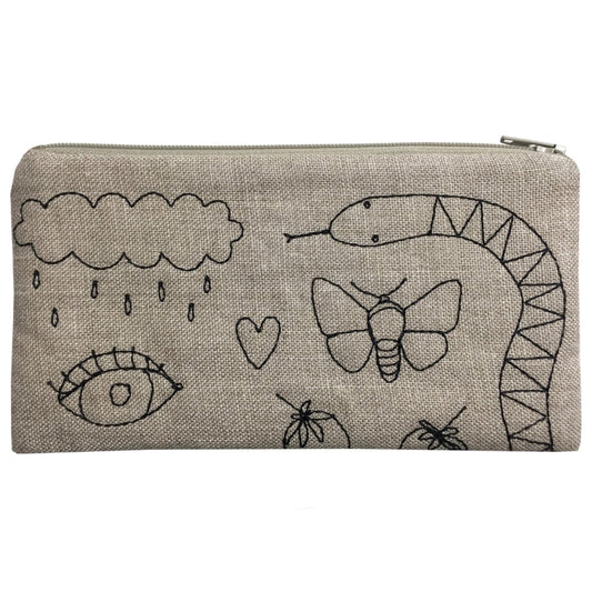 Handmade Whimsical Symbols Pouch