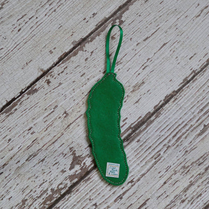 Embroidered Felt Pickle Holiday Ornament